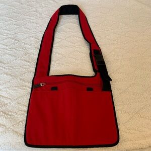 Nine West Red hugging Crossbody Bag with Black Trim